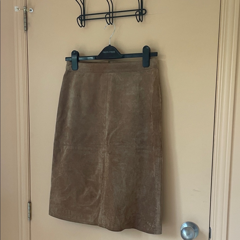 Vintage Brown Suede Women's Skirt sz M